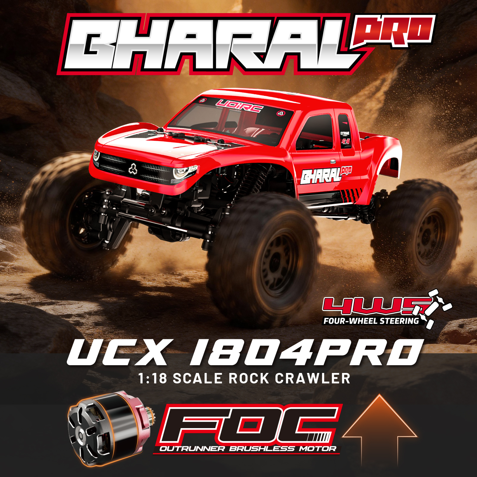 Drone Vera Rc - UDIRC UCX1804PRO 1:18 Scale RC Rock