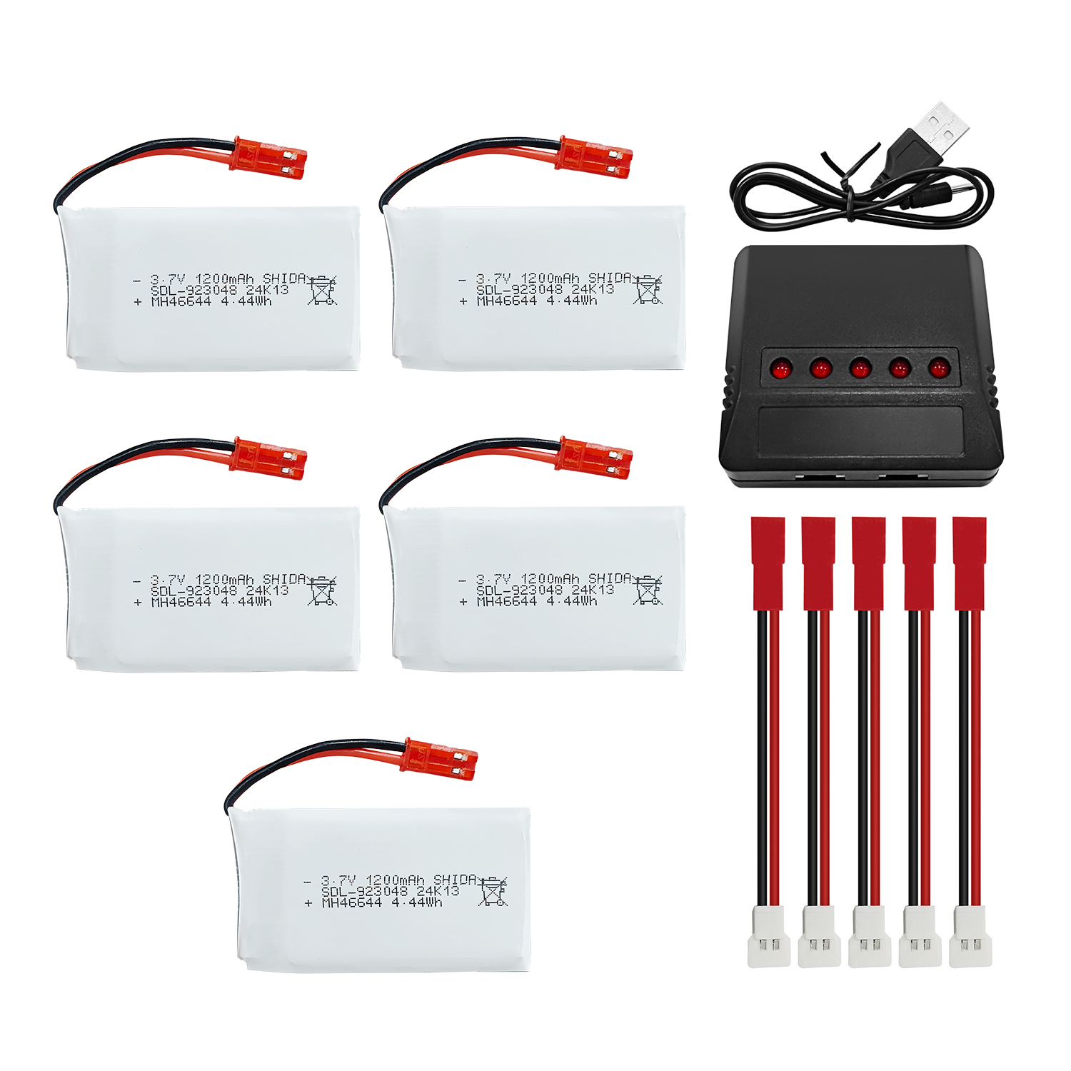 Drone Mjx Rc - 5PCS 3.7V 1200mAh 30C JST Plug