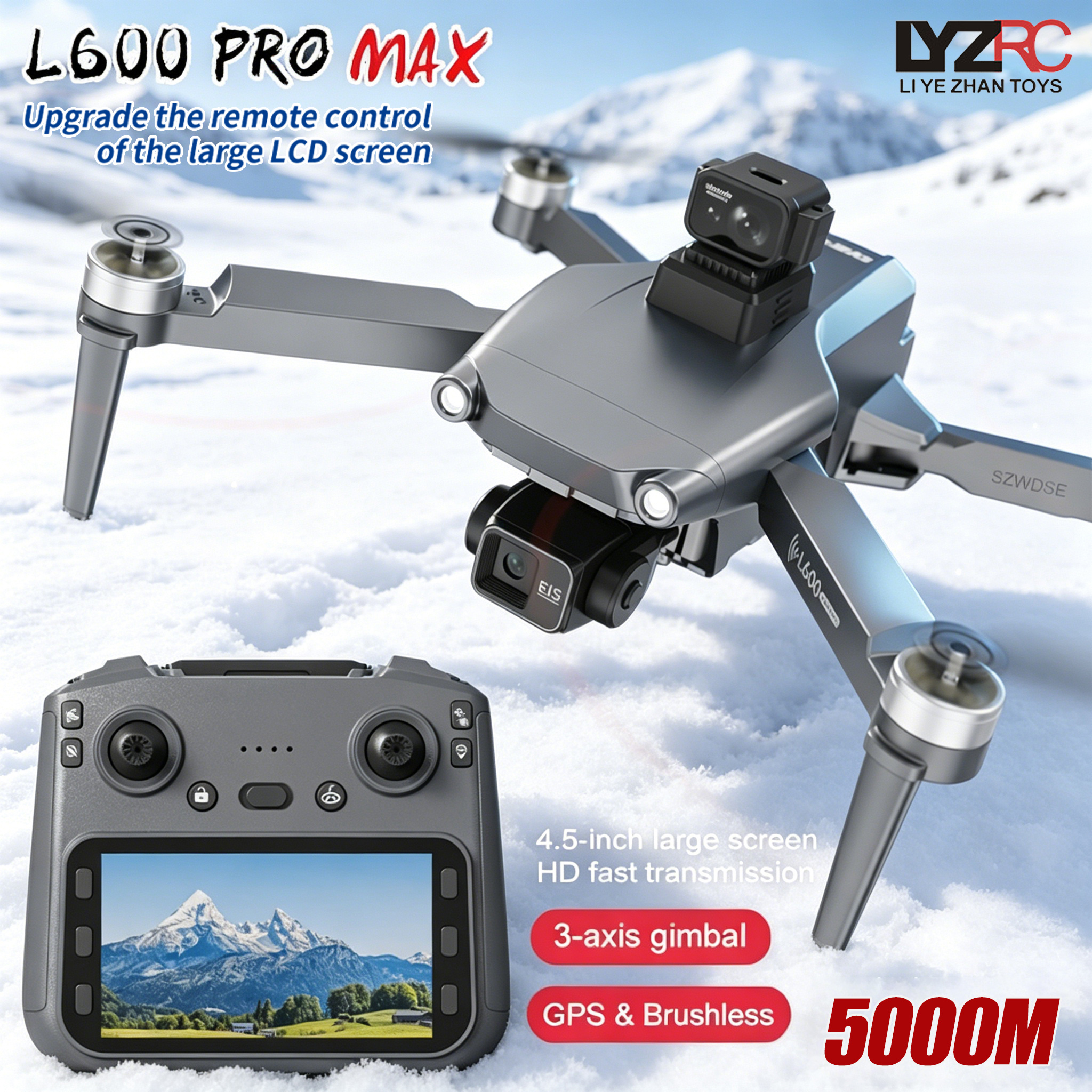 Dron Rc Quadcopter - L600 MAX GPS Drone Professional 8K