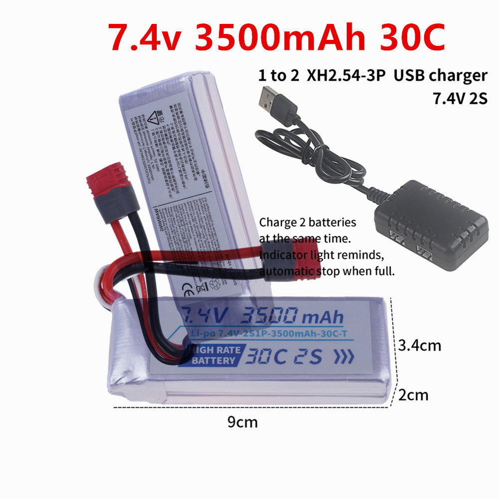 Drone Mjx Rc - 2S 7.4V Lipo Battery 3500mAh For