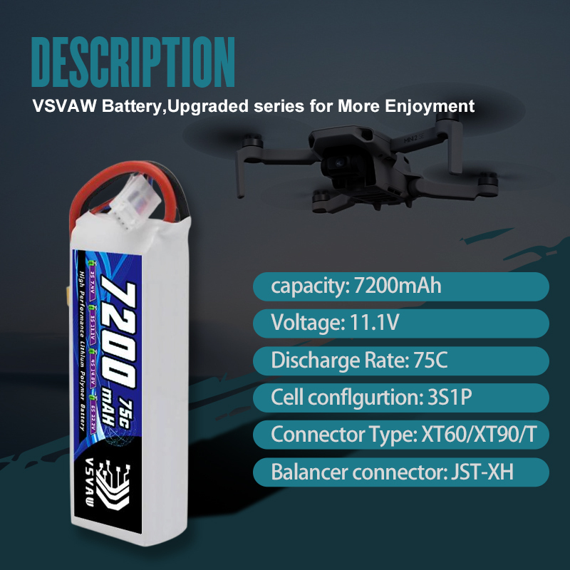 VSVAW 3S Lipo Battery 11.1V 72 - огляд і ціна Drone Rc Car
