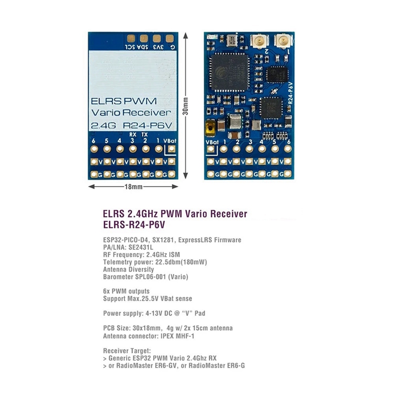 ELRS 2.4GHz PWM Vario Receiver - огляд і ціна Drone Rc Drone