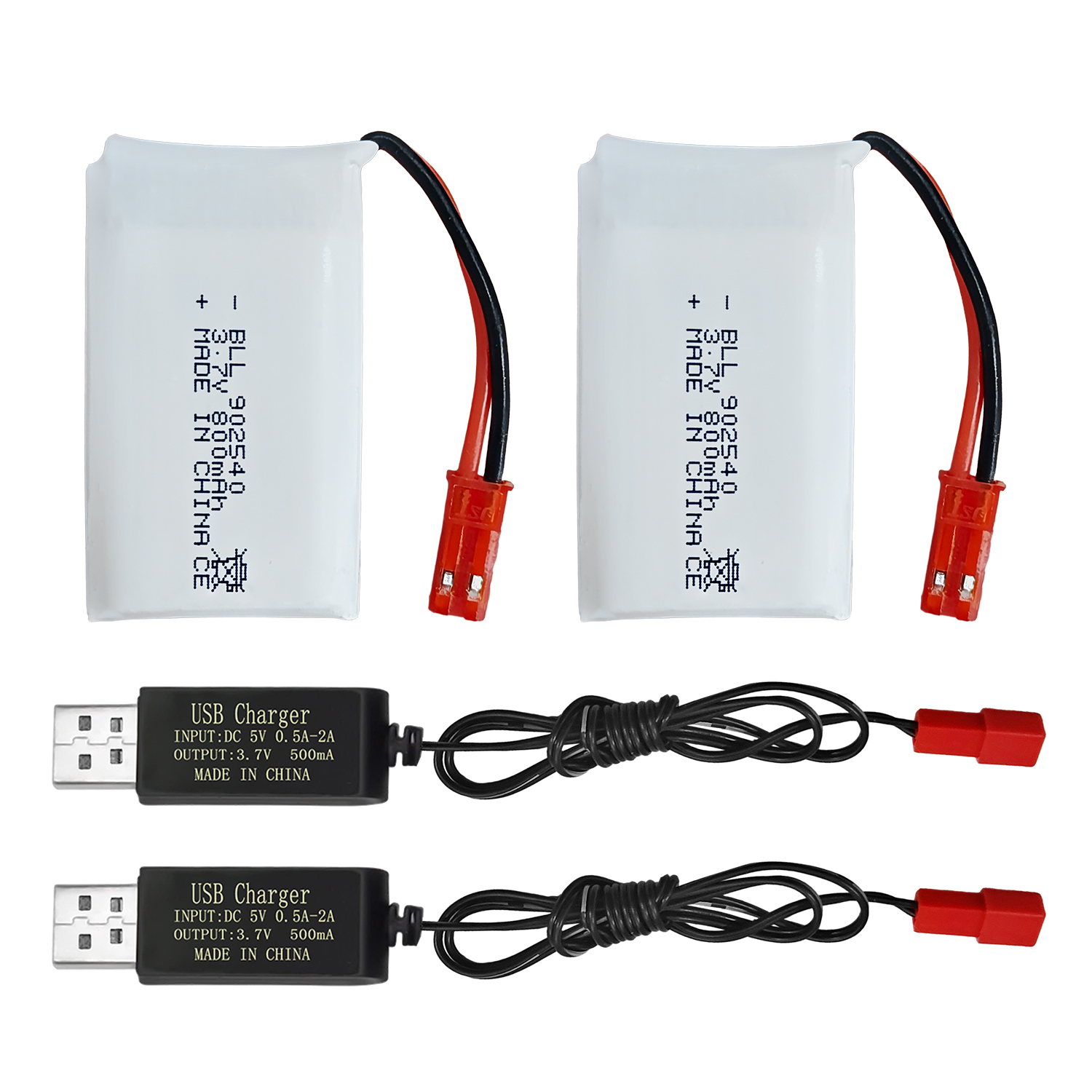 2PCS 3.7V 800mAh Lipo Battery  - огляд і ціна Drone Mjx Rc