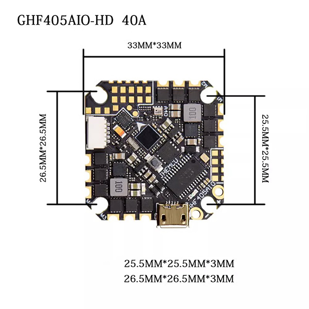 JHEMCU GHF405AIO-HD 40A AIO Fl - огляд і ціна Drone Rc Racing