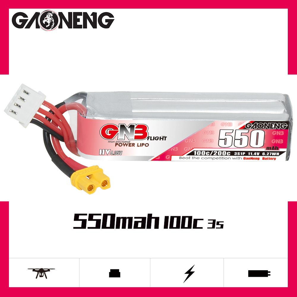 GNB HV 11.4V 550mAh 100C/200C  - огляд і ціна Dron Rc Quadcopter