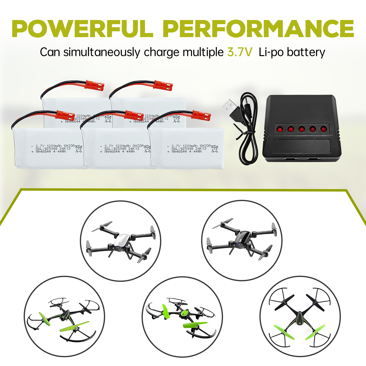 5PCS 3.7V 1200mAh 30C JST Plug - огляд і ціна Drone Mjx Rc