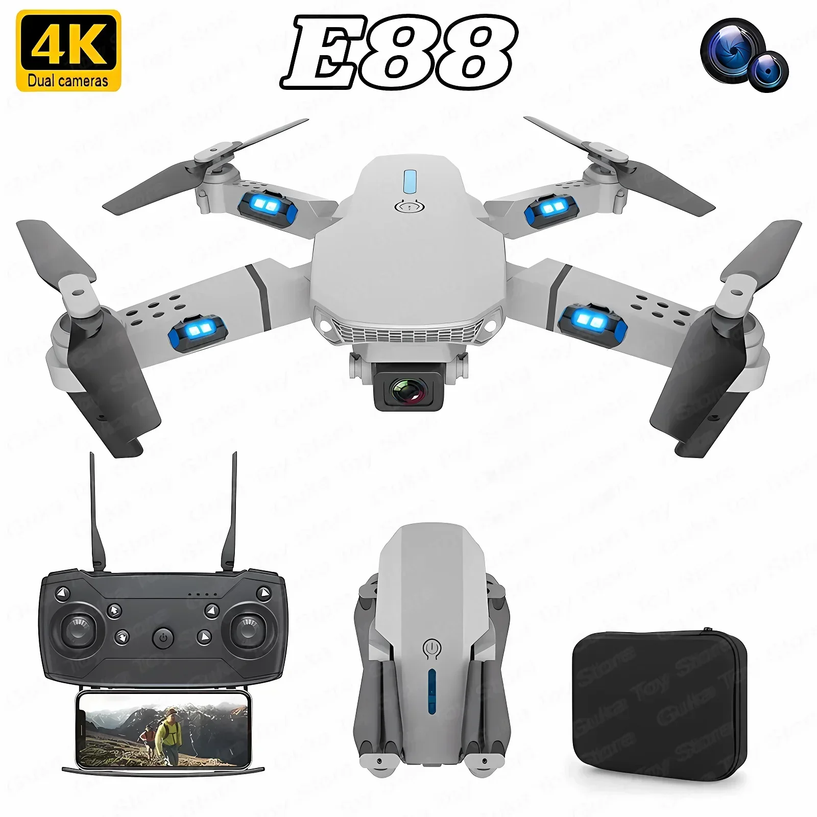 E88 Pro WIFI FPV Drone Wide An - огляд і ціна Dron Rc Quadcopter