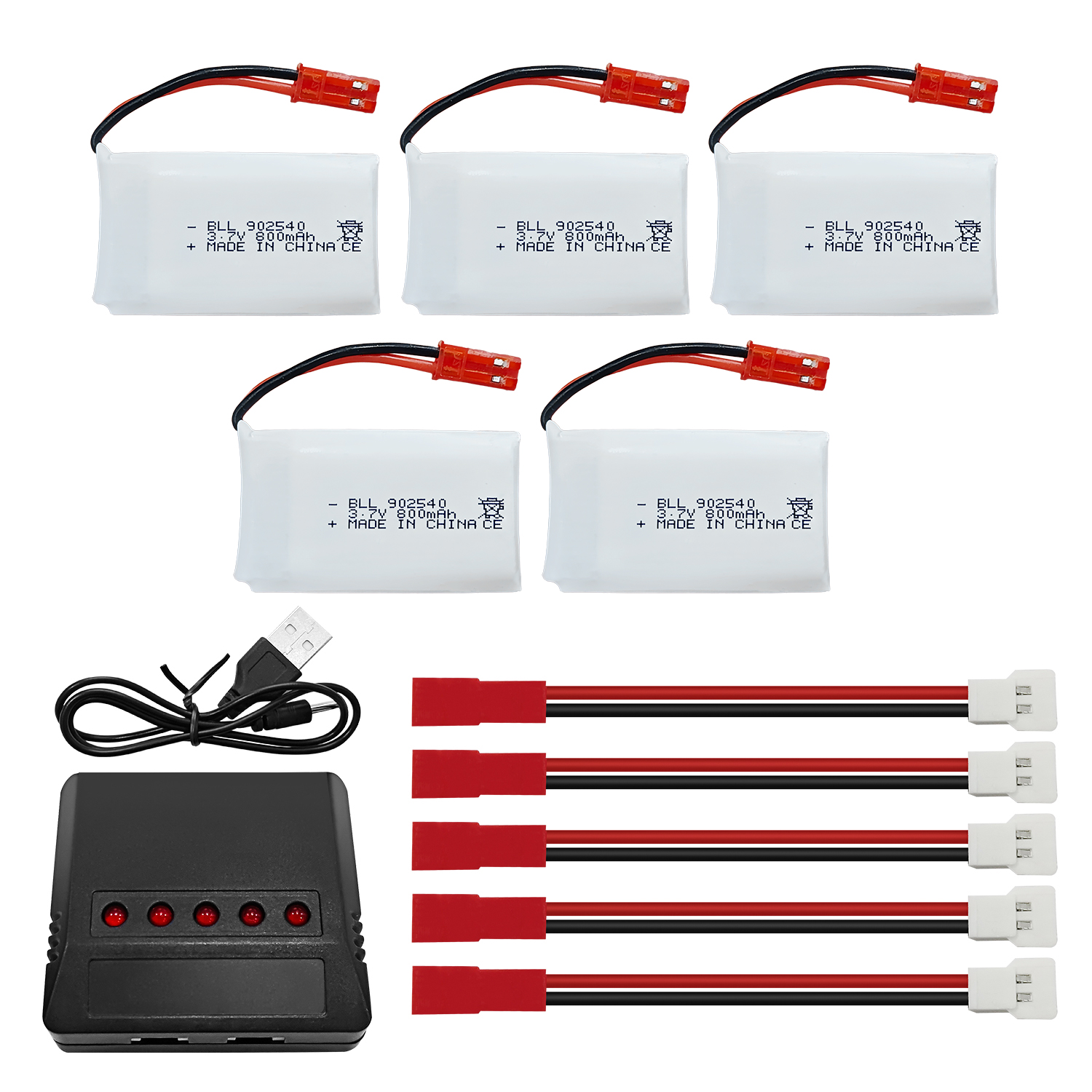 5PCS 3.7V 800mAh 30C Lipo Batt - огляд і ціна Drone Mjx Rc