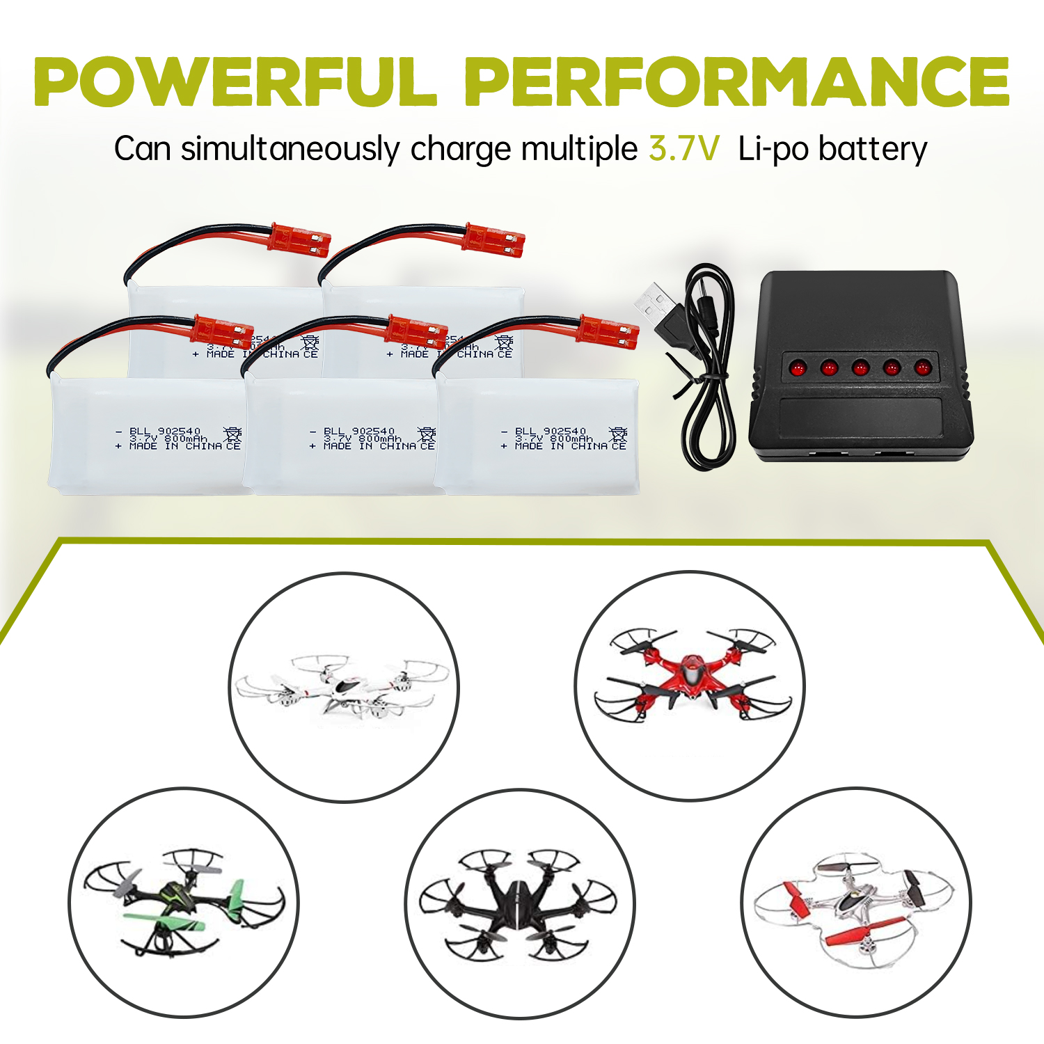 5PCS 3.7V 800mAh 30C Lipo Batt - огляд і ціна Drone Mjx Rc