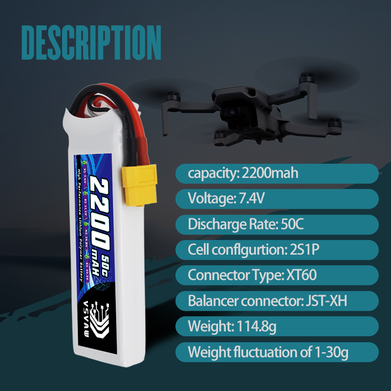 VSVAW 7.4V 2200mah 2S Drone Li - огляд і ціна Drone Rc Boat