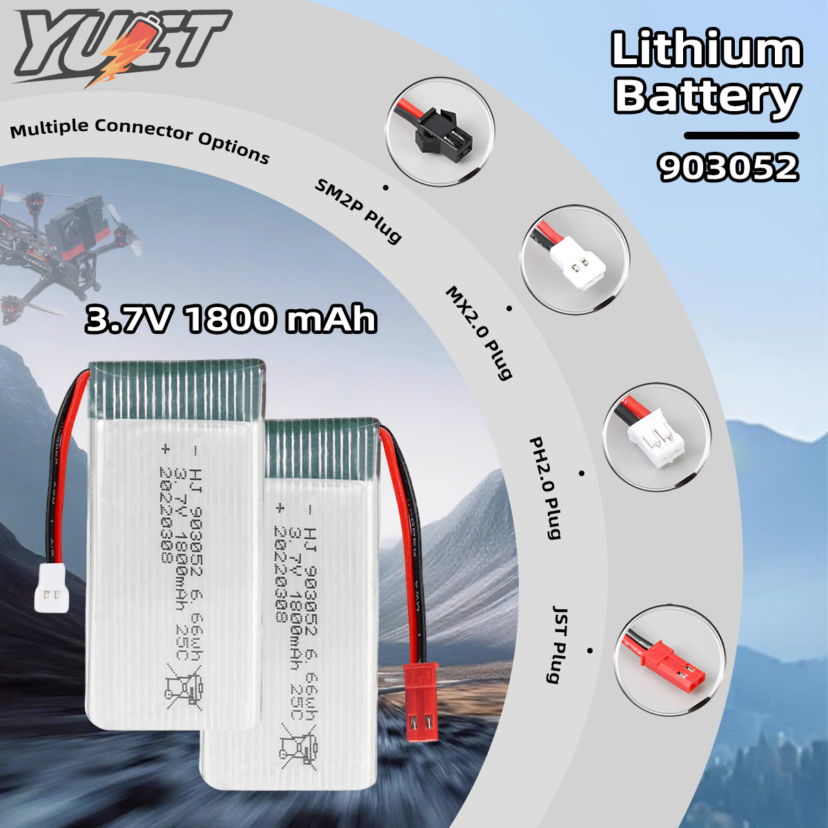 YUCT 3.7V 1800mAh 25C High-Rat - огляд і ціна Drone Rc Accessories