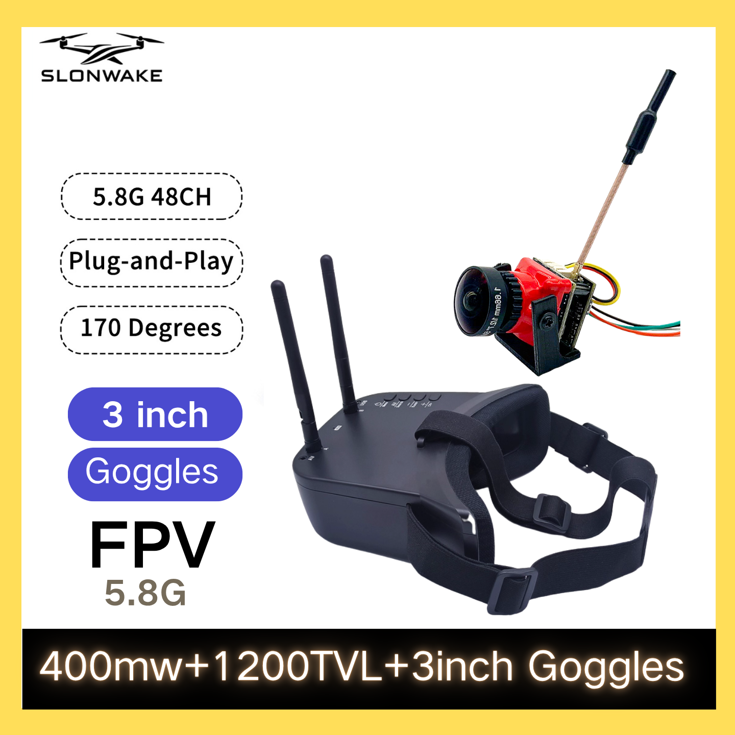 SLONWAKE 5.8G 48CH FPV 400mw V - огляд і ціна Drone Rc Airplane
