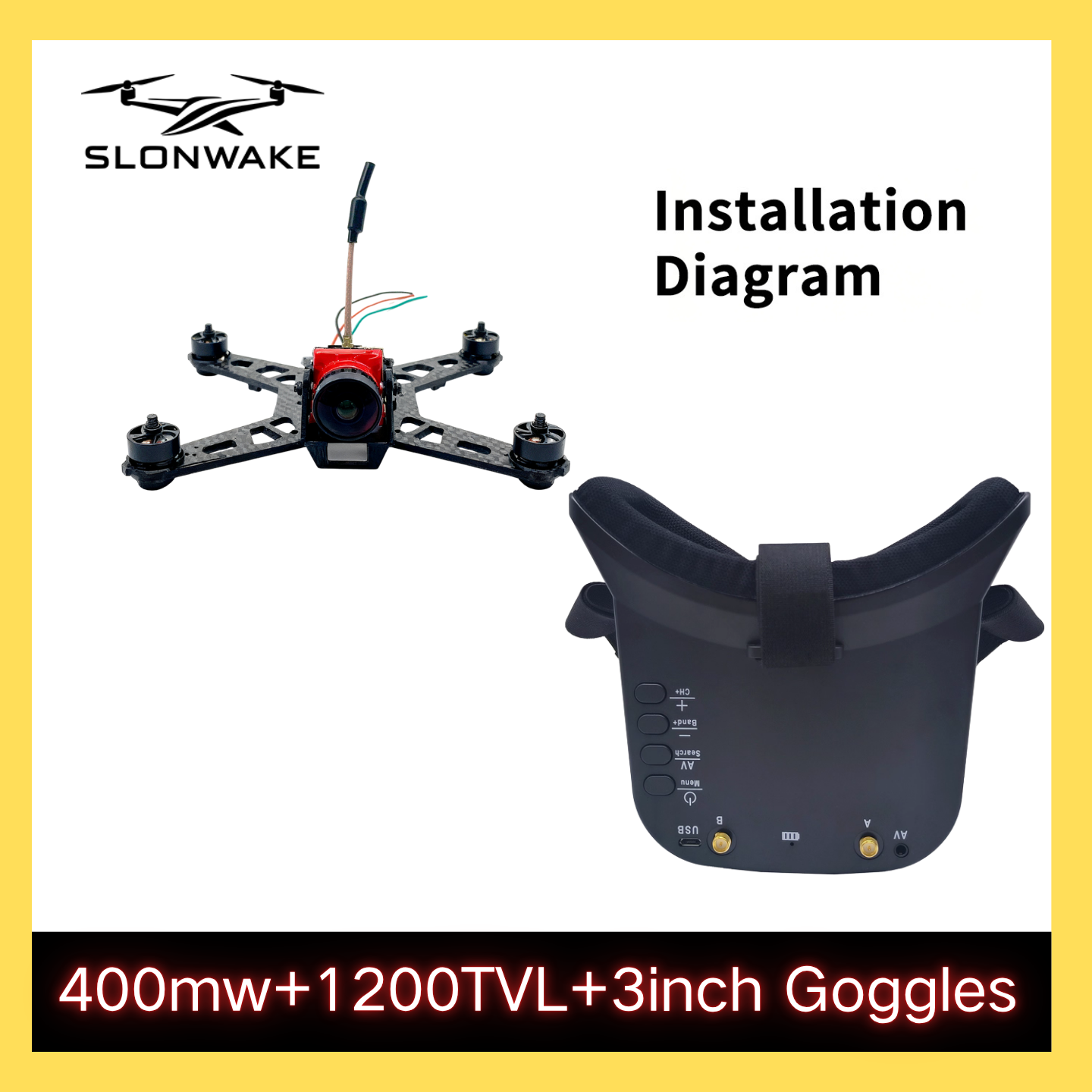 SLONWAKE 5.8G 48CH FPV 400mw V - огляд і ціна Drone Rc Airplane