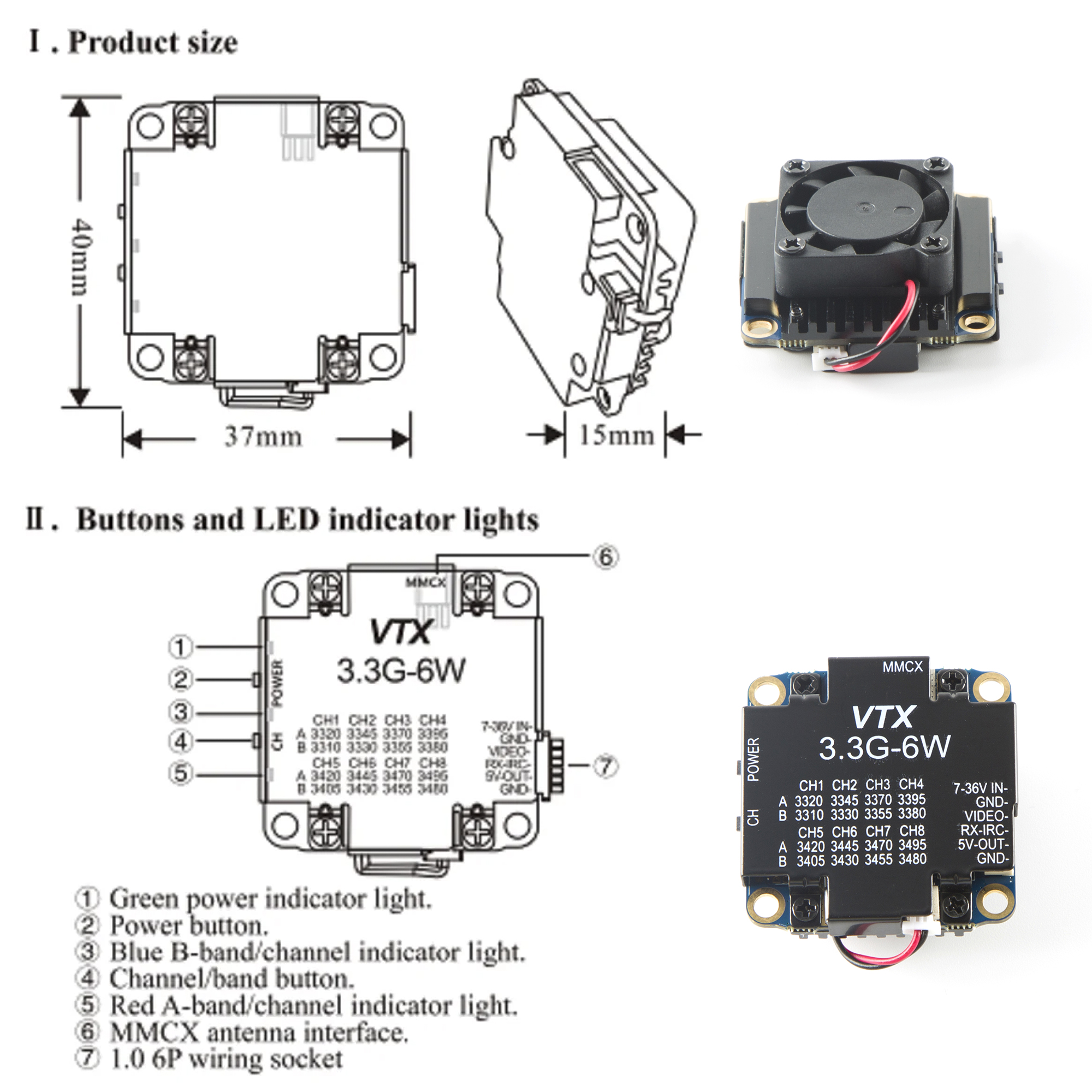 FPV Video Transmitter 3.3G 6W  - огляд і ціна Drone Rc Airplane